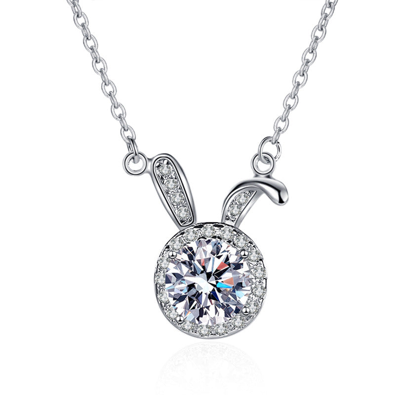 Collana Argento S925 Moissanite Coniglio
