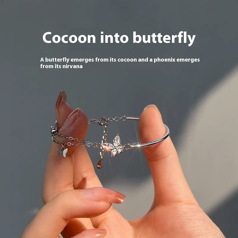 Silver Butterfly Exquisite Bracelet