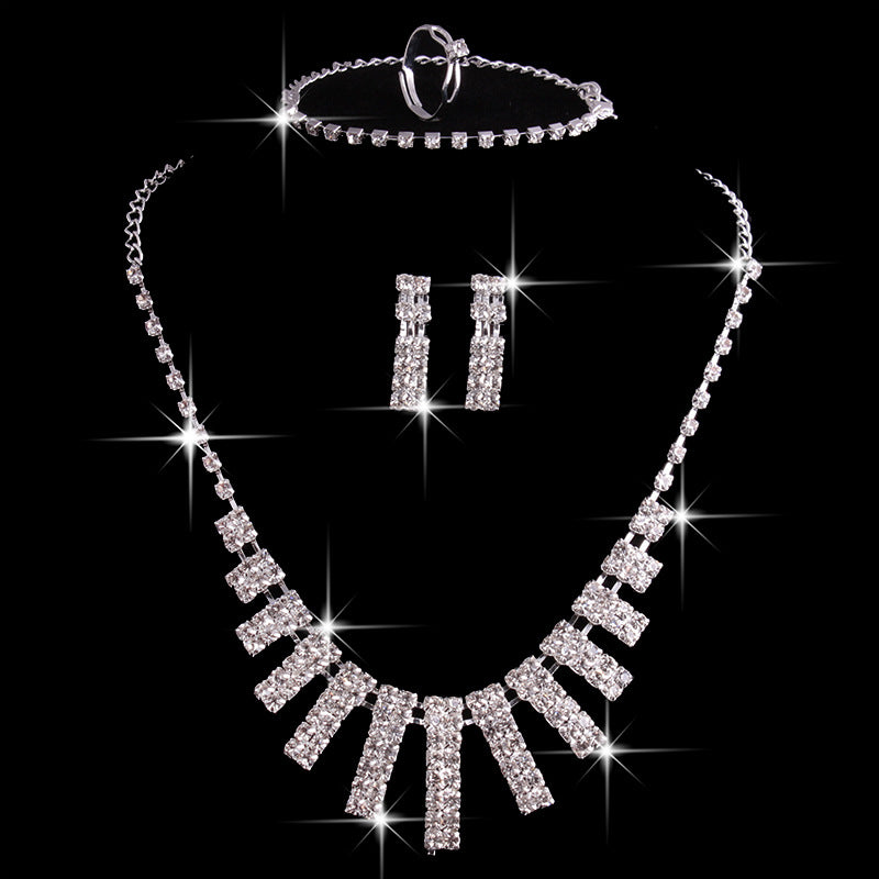 Set Gioielli Rhinestone 4 Pezzi