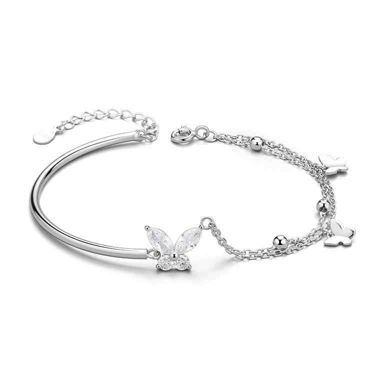 Silver Butterfly Exquisite Bracelet