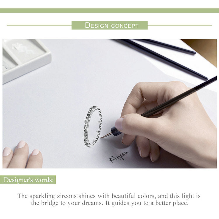 Anello S925 Pavé Cristalli Colorati