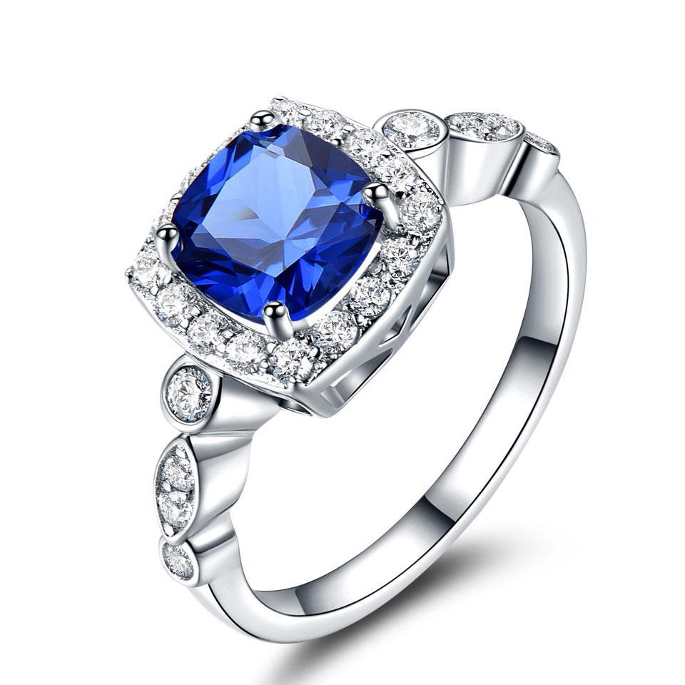 Anello Argento Blu Radiante